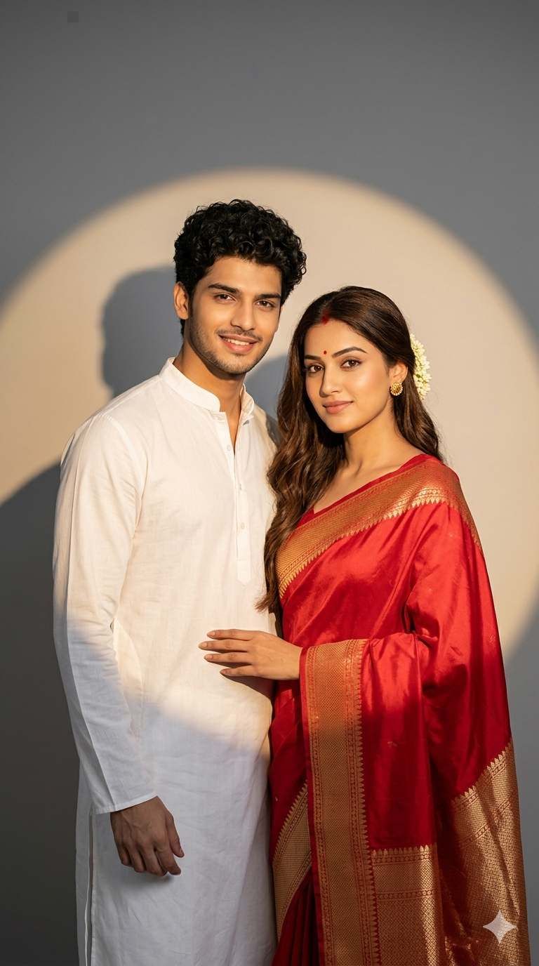 Romantic couple AI prompt Indian