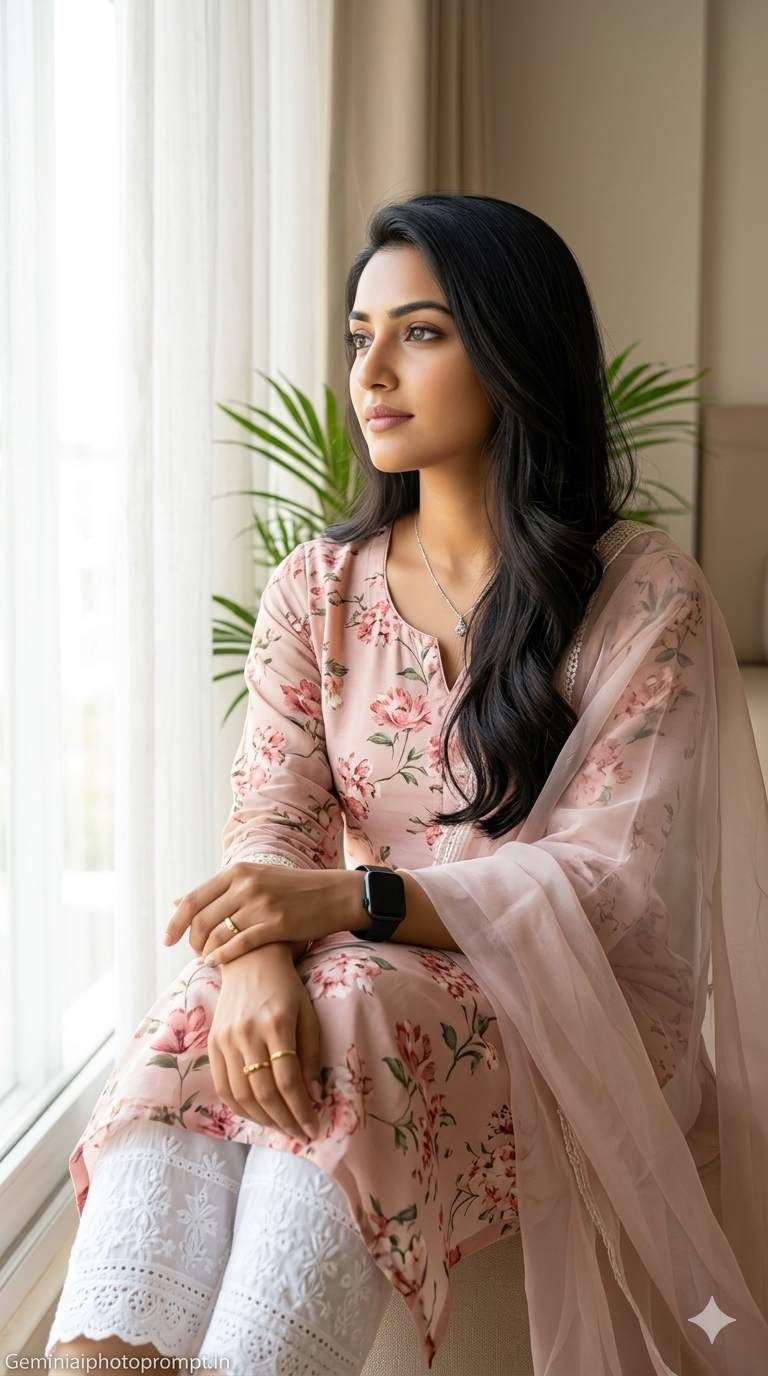 Gemini girl photo prompt Indian style
