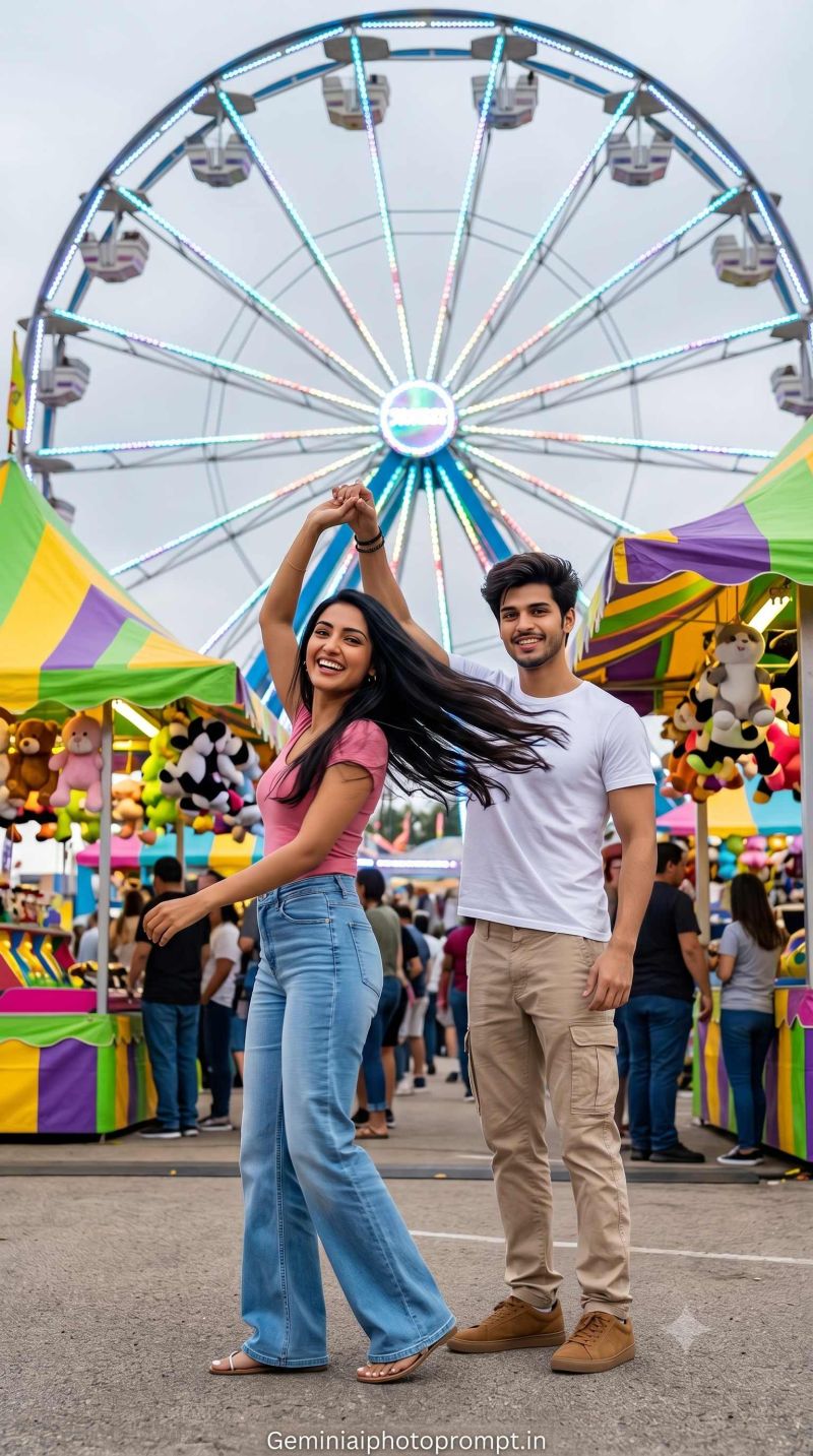 Couple in amusement park Gemini Instagram