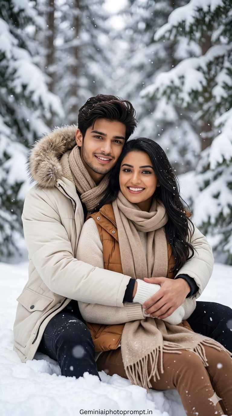 Couple in snow mountain gemini prompt generator