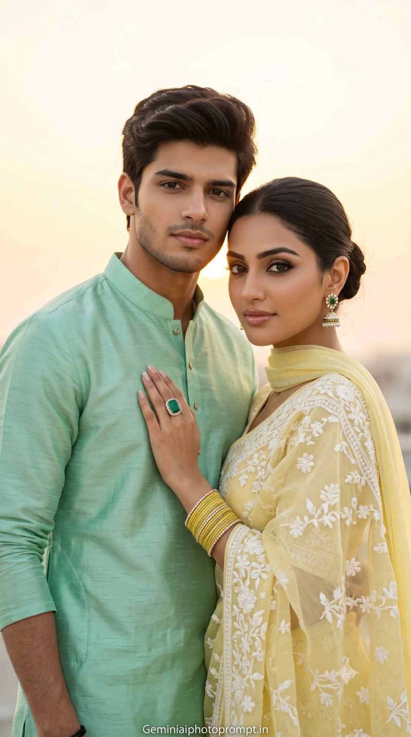 Elegant minimal indian couple fashion chatgpt free download