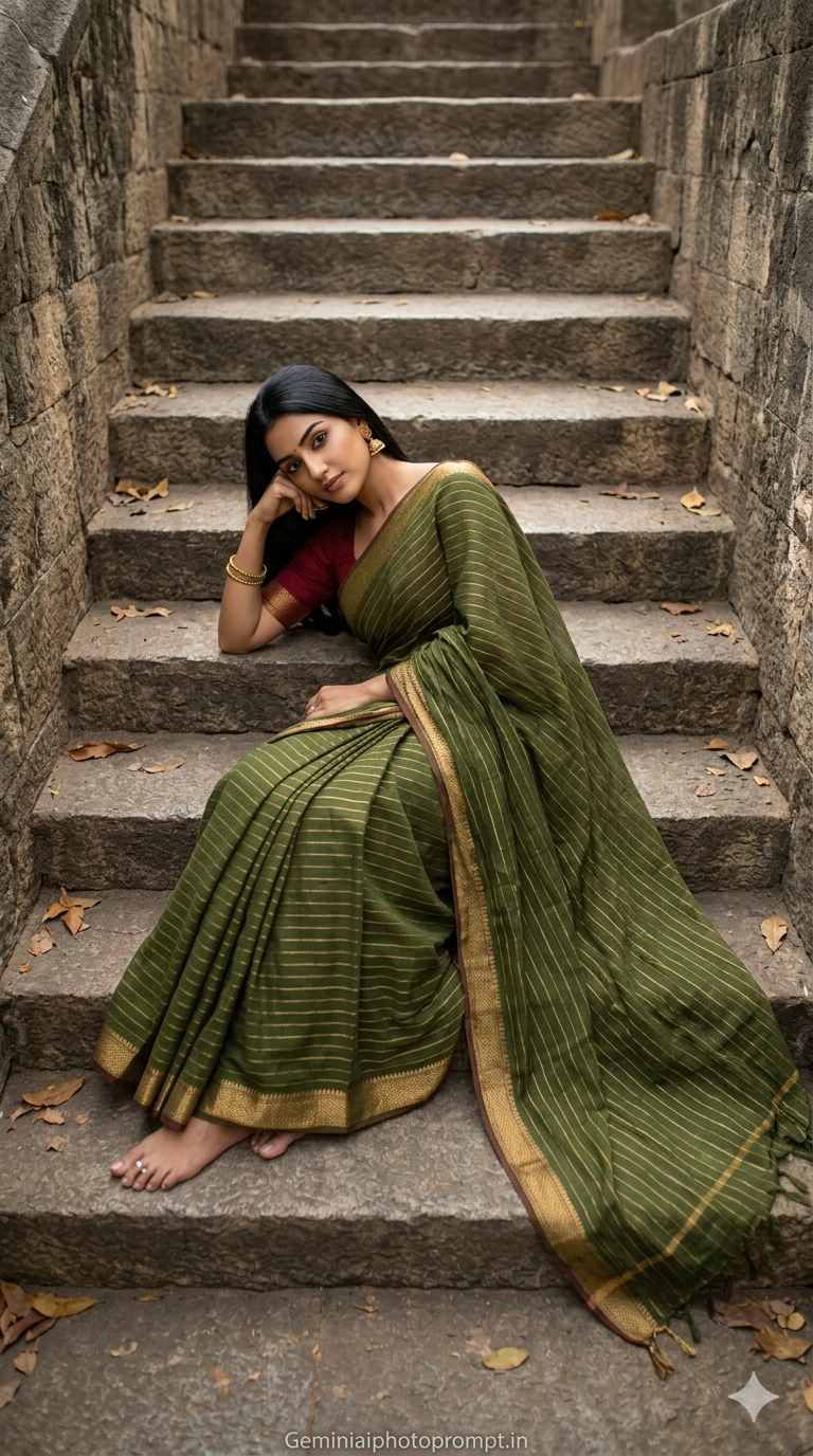 Indian women in aesthetic saree Gemini