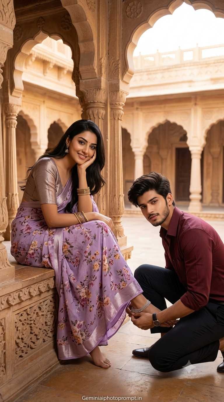 Indian husband and wife prompt