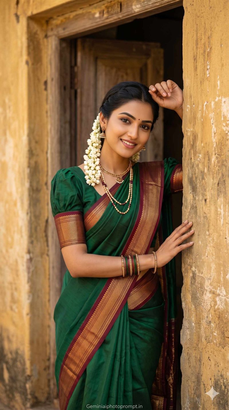 South indian look prompt for gemini girl instagram