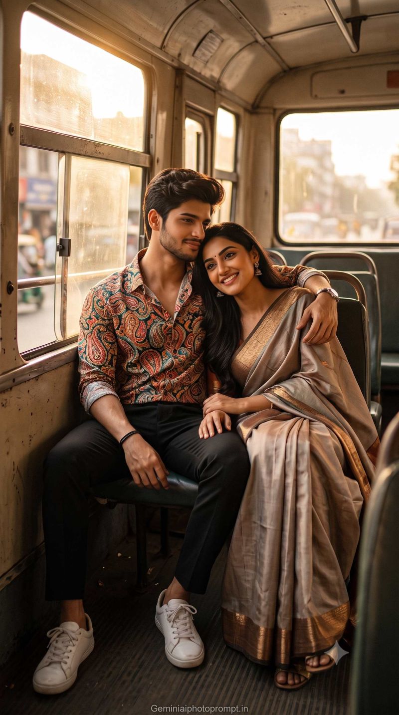 Retro style couple prompt